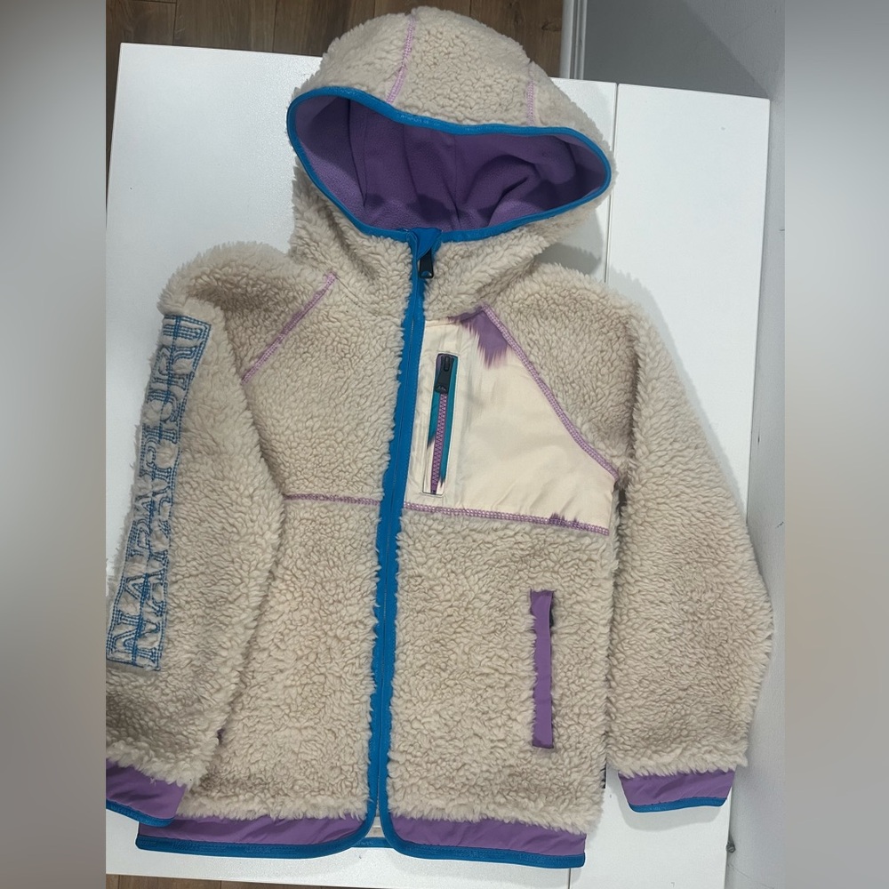 NWOT, napapijri, embroidered fleece jacket, kids, size 10